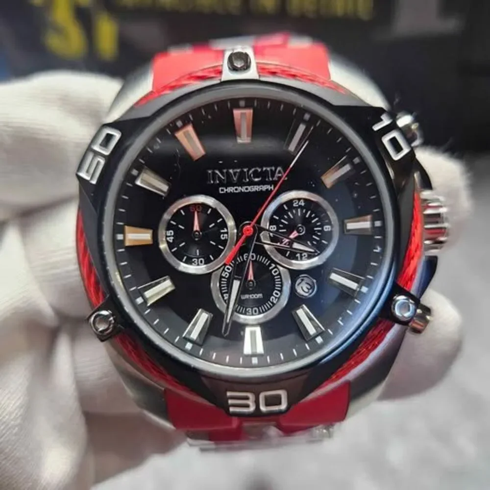 Invicta Bolt Men's Watch - 50mm, Steel, Red
